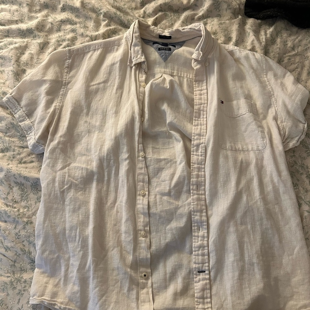 Tommy Hilfiger White Casual Button Down Shirt